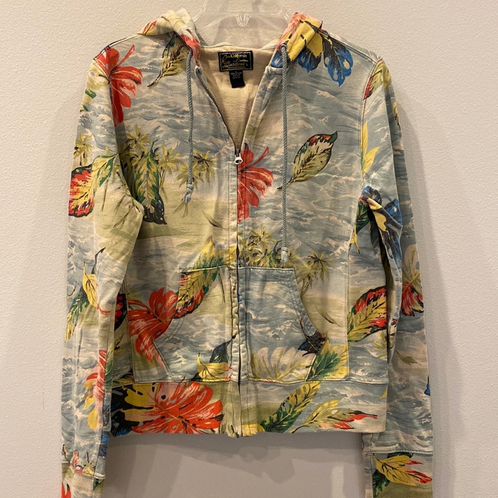 Tropical leaf Lucky Brand Hoodie size large